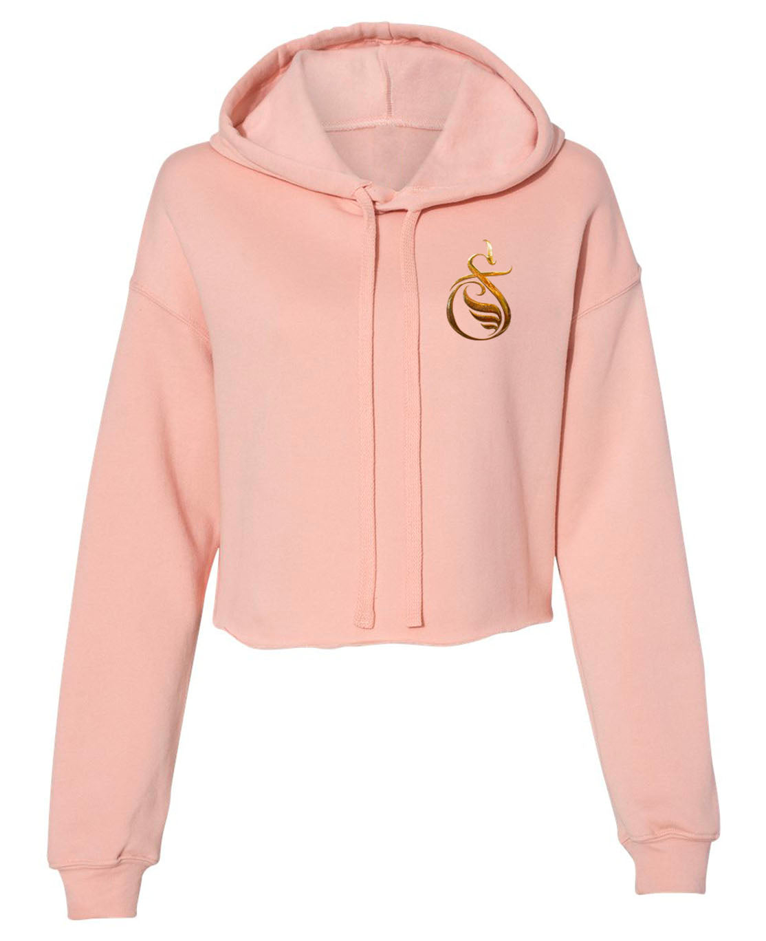 Womens Crop Fleece Hoodie W/ GOLD FOIL