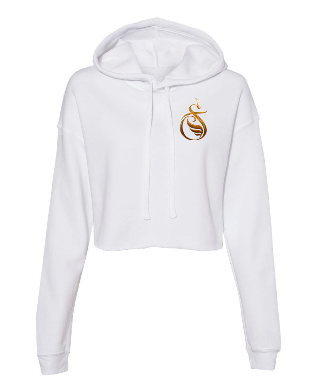 Womens Crop Fleece Hoodie W/ GOLD FOIL